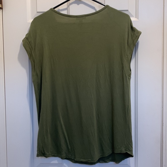 Charming Charlie Womens Olive Green Blouse Large - Picture 4 of 5